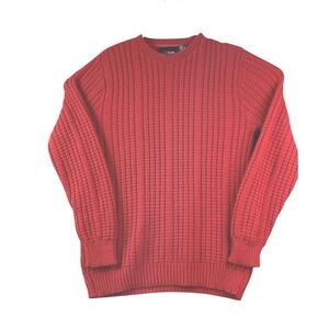 Bill Blass‎ Sweater Mens XLarge Red Knit Crew Neck Pullover Grandpacore
